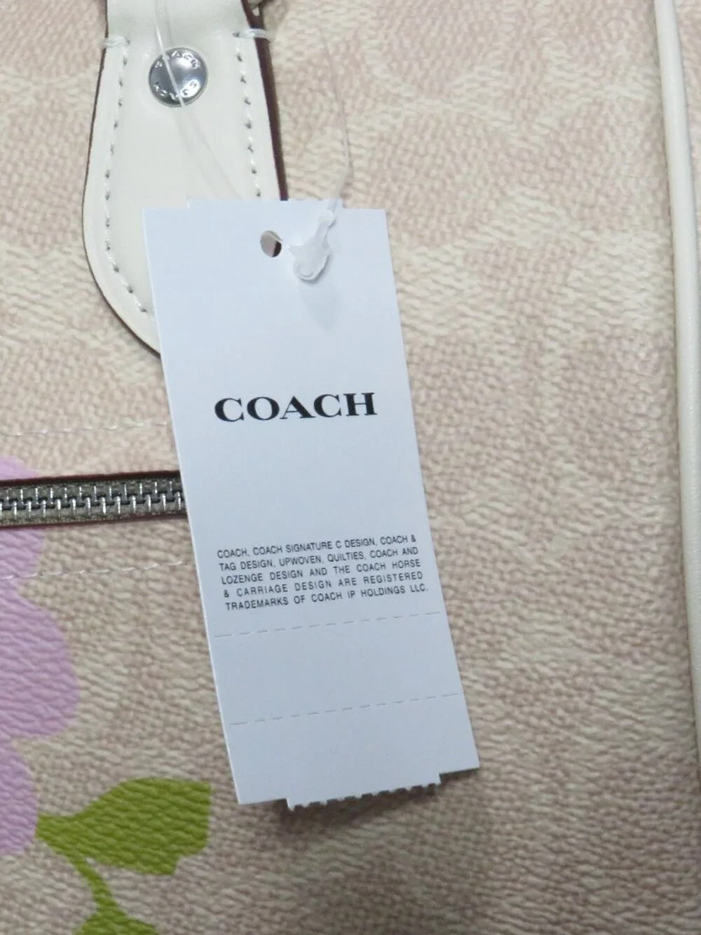 Coach Rowan Satchel with Floral Print (Sand) - NWT (CBG72)